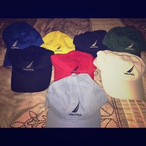 LOT of 8 Nautica Baseball Caps